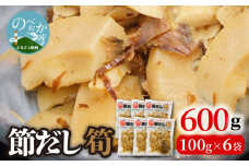 節だし筍（たけのこ）100g×6袋 宮崎県産 国産 かつお節の旨味 保存料 着色料 甘味料 不使用 小分け 調理済み おかず おつまみ サクサク食感 柔らかい 甘め だしの風味 ごはんのおとも 宮崎県 延岡市 お取り寄せ お取り寄せグルメ 送料無料 N067-YA0426