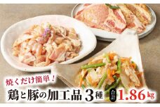 焼くだけ簡単！鶏と豚の加工品3種 計1.86㎏ N0125-YA5517