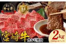 宮崎牛 カルビ焼肉2kg N0140-YD0242