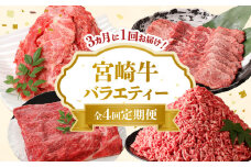 【定期便4回】宮崎牛 バラエティー定期便 N0140-YD0241