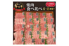 宮崎牛焼肉食べ比べ4種～8種盛り 合計800g　N0140-YC523