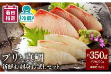 【冷蔵】ブリと真鯛の新鮮お刺身セット少量お試しパック N019-YA195