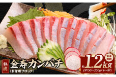 冷凍熟成金寿カンパチ1200ｇ（刺身用ブロック） N015-YC077