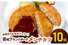 ＜便利な個包装＞宮崎ブランドポークメンチカツ70g×10個 N124-YA950