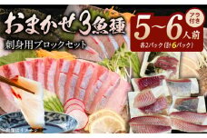 おまかせ3魚種×２P刺身用ブロックセットアラ付き N015-YB338