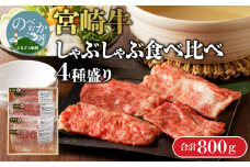【数量限定】宮崎牛しゃぶしゃぶ食べ比べ4種盛り 200g×4種 N0140-YC526