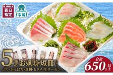 お刺身 短冊 5種セット 計650g以上 N019-YC810