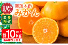 訳あり 数量限定 海藻木酢みかん 計10kg以上 傷み補償分付き フルーツ 果物 くだもの 柑橘 みかん 国産 期間限定 食品 家庭用 自宅用 B品 わけあり オレンジ デザート おやつ おすすめ おすそ分け ご褒美 お取り寄せ グルメ 産地直送 宮崎県 日南市 送料無料_BBV4-25