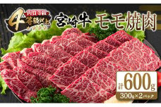 宮崎牛 モモ 焼肉 計600g 牛肉 ビーフ 黒毛和牛 赤身肉 国産 ブランド牛 おすすめ BBQ グランピング 鉄板焼き おもてなし ご褒美 お祝い 記念日 おすそ分け おかず おつまみ お弁当 お取り寄せ グルメ 4等級以上 A4ランク以上 冷凍 宮崎県 日南市 送料無料_CC67-25