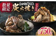 数量限定 みやざき地頭鶏 炭火焼き ミックス 合計750g 鶏肉 チキン 国産 加工品 食品 惣菜 モモ ムネ 手羽先 砂ずり おかず おつまみ 真空パック 小分け 宮崎名物 ブランド 簡単調理 晩ご飯 人気 おすすめ お取り寄せ グルメ 宮崎県 日南市 送料無料_C122-24