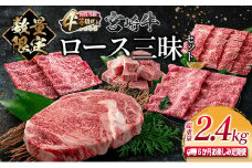 数量限定 6か月 お楽しみ 定期便 宮崎牛 ロース 三昧 セット 総重量2.4kg 牛肉 ビーフ 黒毛和牛 国産 ブランド牛 食品 ステーキ スライス しゃぶしゃぶ 焼肉 サイコロ すき焼き 厚切り おすすめ お祝い 記念日 お取り寄せ グルメ 宮崎県 日南市 送料無料_PE1-23