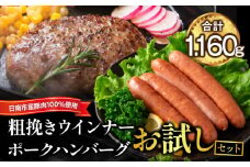 粗挽き ウインナー 90g×4パック ポークハンバーグ 100g×8個 お試しセット 国産 豚肉 ソーセージ 加工品 おかず お弁当 おつまみ 食品 BBQ バーベキュー 焼肉 人気 おすすめ 詰め合わせ 簡単調理 小分け お取り寄せ グルメ ミヤチク 宮崎県 日南市 送料無料_BA89-25
