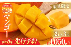 数量限定 宮崎県産 完熟マンゴー 2L×3玉 計1050g以上 期間限定 フルーツ スイーツ 果物 くだもの 食品 グルメ デザート 国産 産地直送 人気 おすすめ おやつ 高級 ご褒美 贅沢 贈り物 ギフト プレゼント 令和8年発送分 宮崎県 日南市 送料無料_DB37-25
