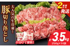 大人気 生冷凍 厳選 豚切り落とし 計3.5kg 豚肉 おすすめ 国産 食品 焼肉 肉じゃが 豚汁 野菜炒め おかず お弁当 晩ご飯 グルメ 小分け 個包装 真空パック おすそ分け お取り寄せ 新鮮 万能食材 宮崎県 日南市 送料無料_D110-25-2W