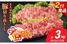 【9/30まで!!】大人気 生冷凍 厳選 豚切り落とし 計3kg 豚肉 おすすめ 国産 食品 焼肉 肉じゃが 豚汁 野菜炒め おかず お弁当 晩ご飯 グルメ 小分け 個包装 真空パック おすそ分け お取り寄せ 新鮮 万能食材 宮崎県 日南市 送料無料_CB111-25-ZO-2W