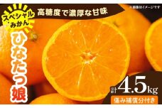 スペシャルみかん ひなたっ娘 計4.5kg 傷み補償分付き 期間限定 果物 くだもの フルーツ 蜜柑 ミカン 柑橘 オレンジ 小玉 おやつ デザート みかんジュース 飲み物 おすすめ おすそ分け 国産 食品 産地直送 ギフト 贈り物 宮崎県 日南市 送料無料_CA77-25