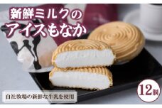 【大人気！】新鮮ミルクのアイスもなかセット 12個（スイーツ デザート アイス もなか 牛乳 ミルク 人気 宮崎 小林市 地域限定）