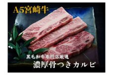 【黒毛和牛専門店直送】A5等級 宮崎牛 市場に出ない厚切り骨付き カルビ 300g（国産 黒毛和牛 赤身 霜降り カルビ A5等級 限定 人気）