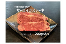 【黒毛和牛専門店直送】黒毛和牛赤身サーロインステーキ　200ｇ×3枚（国産 牛肉 国産牛 和牛 黒毛和牛 赤身 サーロイン ステーキ 焼肉 宮崎 小林市）