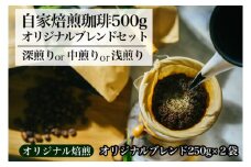 【オリジナル焙煎】自家焙煎珈琲500ｇオリジナルブレンドセット（粉）（深煎りor中煎りor浅煎り）