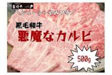 【B054・黒毛和牛専門店直送】宮崎県産黒毛和牛悪魔なカルビ焼肉　 500ｇ（国産 牛肉 国産牛 和牛 黒毛和牛 焼肉 カルビ 上カルビ）