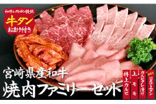 【BBQで大活躍！】宮崎県産和牛焼肉ファミリーセット 計800g（黒毛和牛 牛肉 お肉 タン モモ カルビ 焼肉 焼肉用）