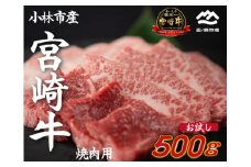 【内閣総理大臣賞 4大会連続受賞】宮崎牛 おためし焼肉 500g×1P（宮崎牛 黒毛和牛 お肉 モモ ウデ すき焼き 焼肉 赤身）
