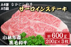 【A4等級以上】なかにし和牛サーロインステーキ600g（200g×3枚 国産 牛肉 和牛 サーロイン ステーキ 生産者直送 送料無料）
