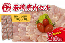 【やわらか新食感】宮崎県産若鶏肩肉3kgセット（300g×10P 希少部位 国産 安心安全 鶏肉 若鶏 冷凍）