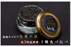 【キャビア定期便】皇帝の涙3種食べ比べ定期便（キャビア オシェトラ シベリア 定期便 魚介 魚卵 おつまみ）