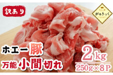 【訳あり】宮崎県産ホエー豚万能 小間切れ 2kg（250g×8袋 豚肉 豚 ホエイ豚 こま切れ 豚こま 豚小間切れ 豚しゃぶ  訳あり 小分け）