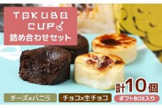 TOKUBOCUP「チーズ×バニラ」「チョコ×生チョコ」計10個（化粧箱入り） 焼き菓子 洋菓子 お菓子 ギフト スイーツ チーズケーキ チョコケーキ カップケーキ ミニケーキ