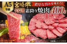 【A5等級】宮崎牛特選霜降り焼肉 （400g×1P） 宮崎牛 ブランド牛 和牛 牛肉 焼肉 特選和牛 霜降り A5 宮崎県 小林市