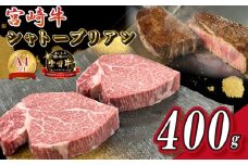 宮崎県西ノ原牧場・A4等級以上宮崎牛シャトーブリアン 400g（牛肉 黒毛和牛 宮崎牛 ステーキ ヒレ シャトーブリアン 希少部位 赤身 宮崎 A4 A5 ）