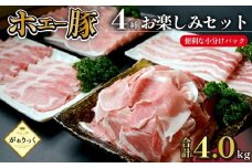 【部位食べ比べ】ホエー豚お楽しみセット 4kg（国産 豚肉 小分け 豚バラ 豚ロース しゃぶしゃぶ 豚バラスライス 豚 宮崎 小林市 人気 冷凍）