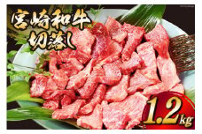 宮崎和牛 切り落とし 焼肉 1.2kg [道の駅「日向」物産館 宮崎県 日向市 452060797] 切落し きりおとし 牛肉 黒毛和牛