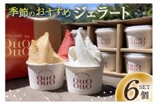 ジェラート 季節のおすすめジェラート 6個セット [OttO OttO 宮崎県 日向市 452060812] アイス ピスタチオ バニラ ミルク チョコ 季節限定