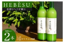 かくちゃん農園の手搾りへべす果汁 500ml×2本 セット [かくちゃん農園 宮崎県 日向市 452060675] 果物 柑橘 へべす ヘベス 平兵衛酢 果汁 飲料 調味料