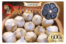 黒にんにく(200g×3袋)《国産・自家農園栽培・農薬不使用》 [甲斐自然派農園 宮崎県 日向市 452060130]  黒ニンニク にんにく ニンニク  自家製 熟成 日向市産