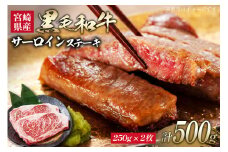 牛肉 黒毛和牛 宮崎産 サーロインステーキ(250g×2枚) 計500g [ウィズ・クリエイティブ 宮崎県 日向市 452061463] 和牛 肉 ステーキ サーロイン 冷凍 真空パック
