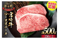 【畜産農家応援】 牛肉 宮崎牛 ロースステーキ 250g×2 計500g [ミヤチク 宮崎県 日向市 452061276] 肉 黒毛和牛 ステーキ ロース 冷凍