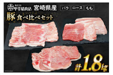 豚肉 宮崎県産 しゃぶしゃぶ 食べ比べ 300g×各2袋×3種 計1.8kg [甲斐精肉店 宮崎県 日向市 452060711] 肉 お肉 豚 豚バラ ロース もも 冷凍 小分け 真空 個包装 精肉