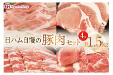 肉 豚肉 宮崎県産豚肉4種セット 詰め合わせ 1.5kg [日本ハムマーケティング 宮崎県 日向市 452061253] 冷凍 小分け 個包装 セット とんかつ しゃぶしゃぶ 焼き肉 細切れ 焼肉