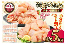 宮崎県産若鶏5kgセット もも2kg(250g×8P)・むね3kg(250g×12p）[九州児湯フーズ宮崎支店 宮崎県 日向市  452061547] 肉 鶏肉 冷凍 小分け 国産 胸肉 もも肉 むね肉 モモ肉 ムネ肉 IQF