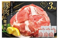 豚肉 日本ハム 宮崎県産豚肉小間切れ 3.0kg 500g×6p [日本ハムマーケティング 宮崎県 日向市 452061250] 小分け 冷凍 細切れ ぶた 細切れ こま切れ 小間切れ 肉 豚肉 