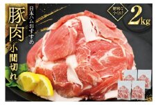 豚肉 日本ハム 宮崎県産豚肉小間切れ 2.0kg 500g×4p [日本ハムマーケティング 宮崎県 日向市 452061252] 小分け 冷凍 細切れ ぶた 細切れ こま切れ 小間切れ 肉 豚肉 