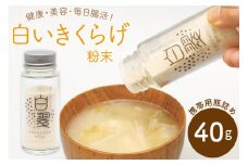 きのこ きくらげ 白いきくらげ 白翠 携帯用瓶入り 40g [きくらげ堂 日向店 宮崎県 日向市 452060688] 国産 キクラゲ 瓶 白 粉末 パウダー 瓶詰め