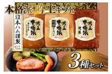 ハム 詰め合わせ 日本ハム 本格派吟王 3種 セット [日本ハムマーケティング 宮崎県 日向市 452061193] ロースハム 焼豚 あらびき ミートローフ 焼き豚 豚肉 お弁当 朝食 昼食 国内製造 日ハム FS-435