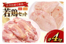 鶏肉 セット 宮崎県産 若鶏 もも身 むね身 各 1kg 2p 計4kg セット [TRINITY 宮崎県 日向市 452061339] 業務用 とり肉 もも もも肉 モモ モモ肉 鶏肉もも むね肉 むね ムネ肉 胸 宮崎 詰め合わせ 冷凍 肉