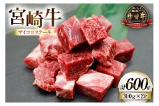 牛肉 宮崎牛 サイコロ ステーキ 300g 2p 計600g [ローカルブランディング 宮崎県 日向市 452061521] 冷凍 小分け 黒毛和牛 黒毛 A5 国産 サイコロステーキ さいころステーキ